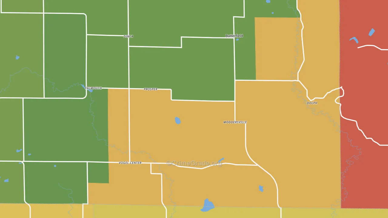 Falmouth, MI Map of Theft Rates