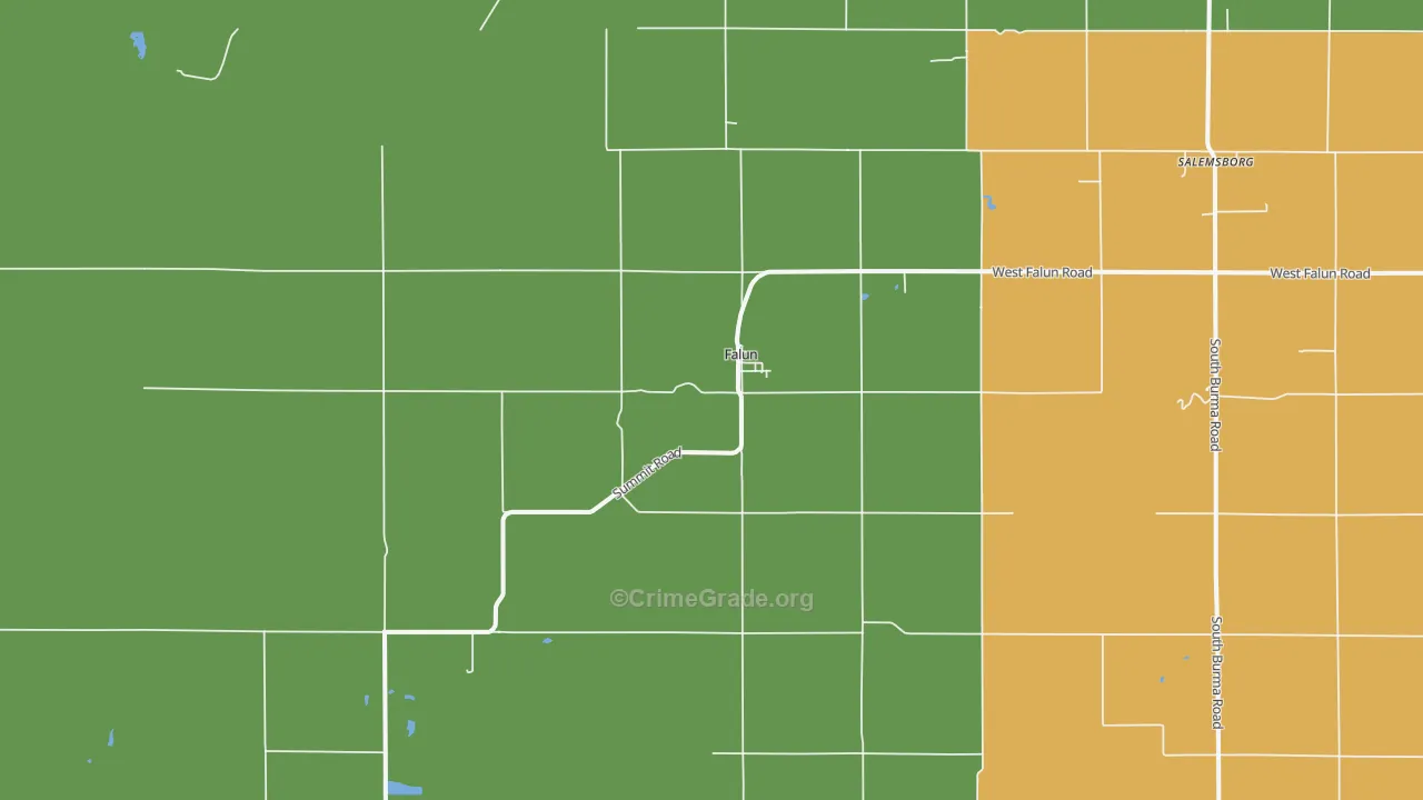 Falun, KS Map of Theft Rates