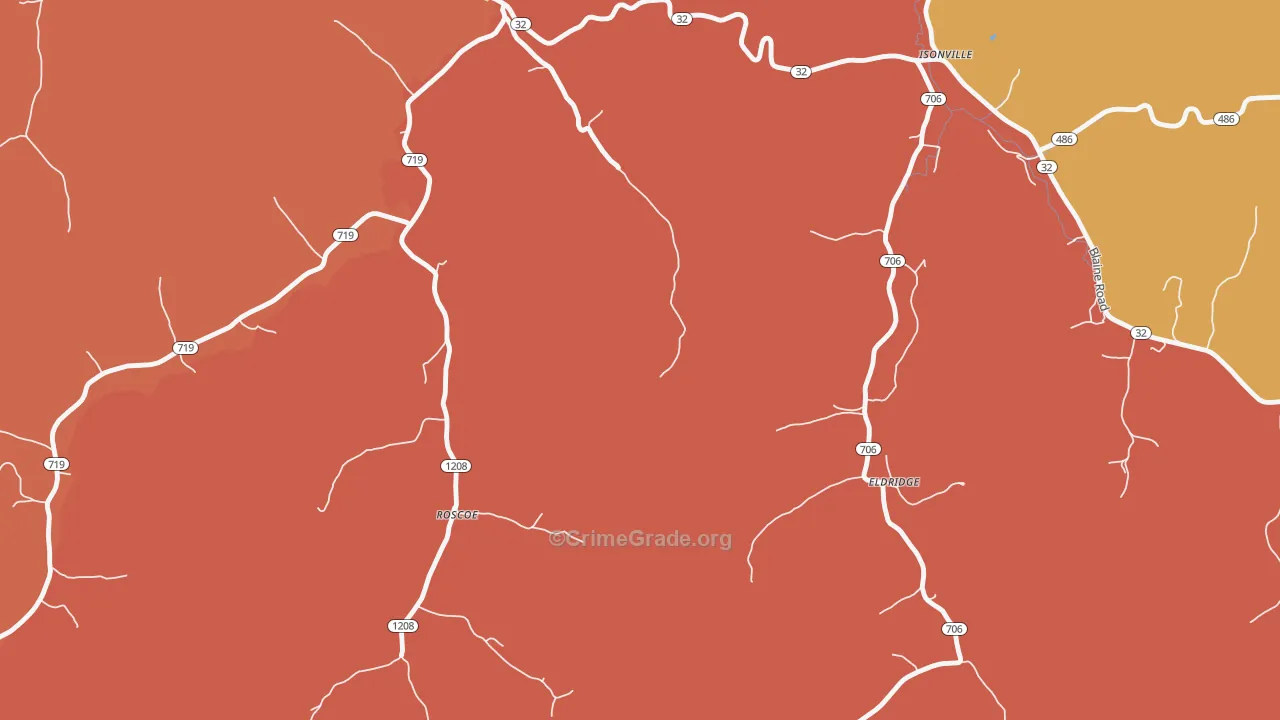 Fannin, KY Map of Theft Rates