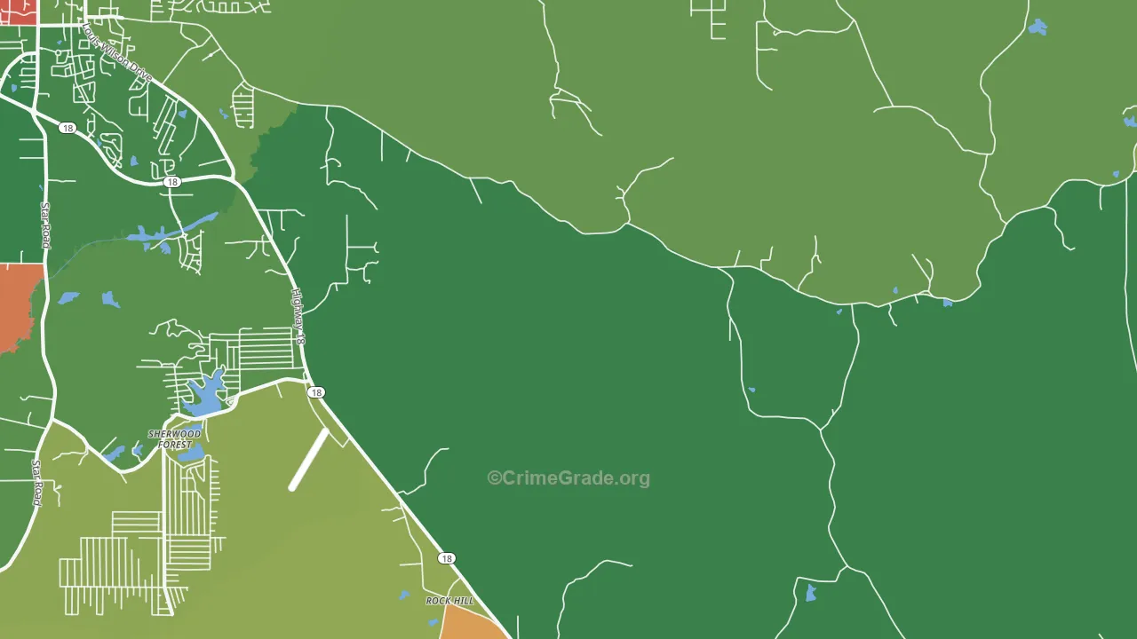 Fannin, MS Map of Theft Rates