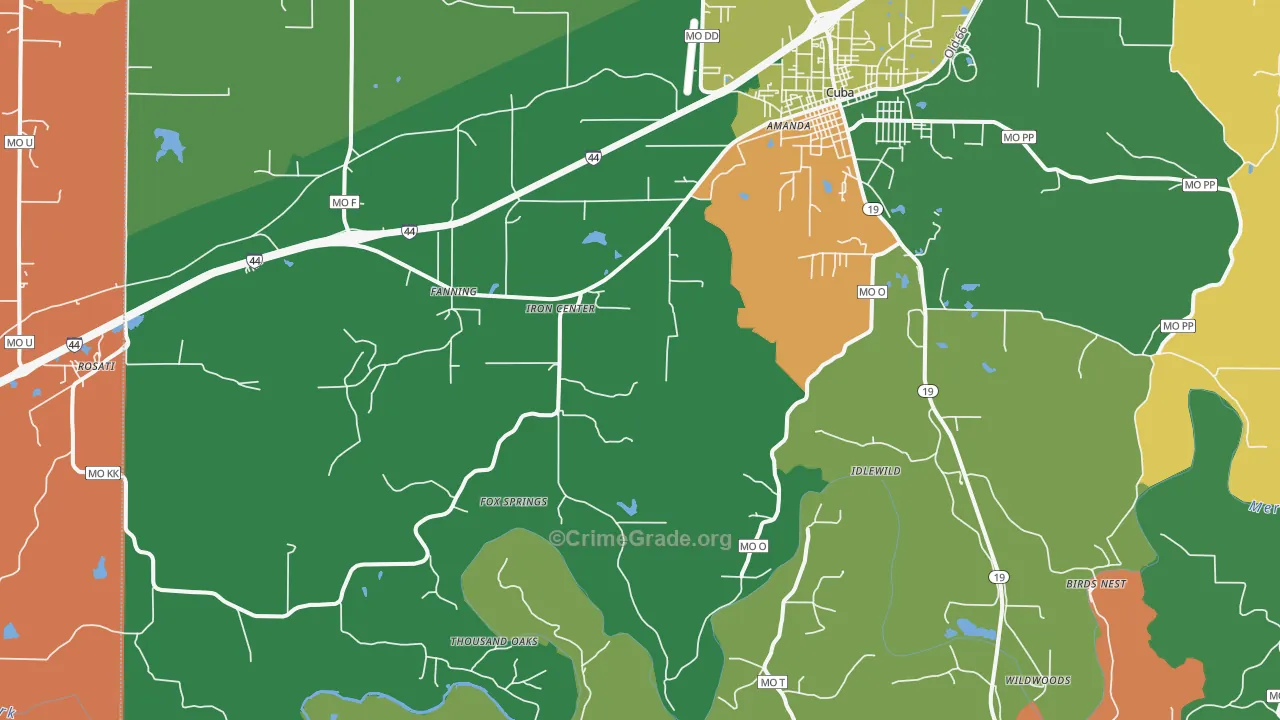 Fanning, MO Map of Theft Rates