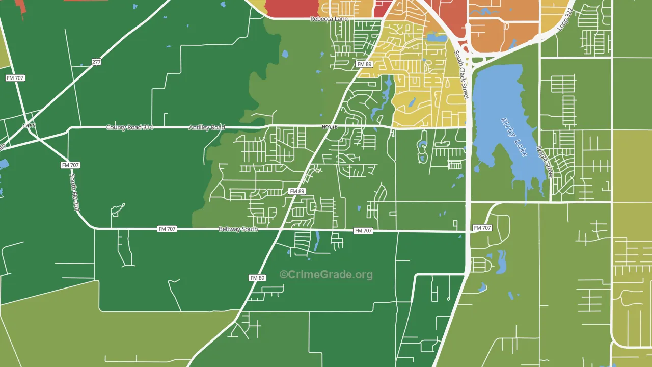 Far Southside, Abilene, TX Map of Theft Rates