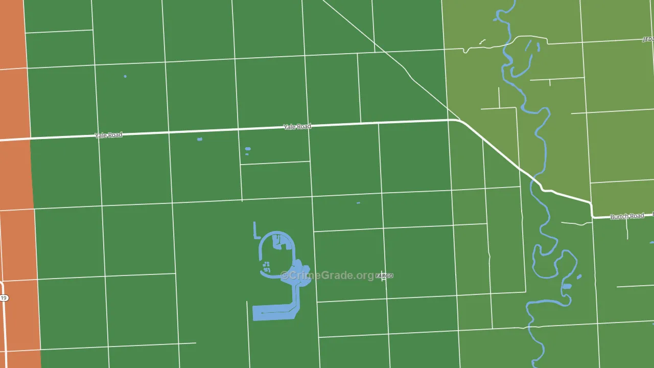 Fargo, MI Map of Theft Rates