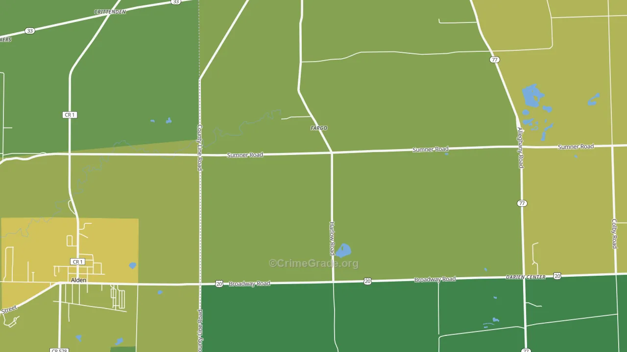 Fargo, NY Map of Theft Rates