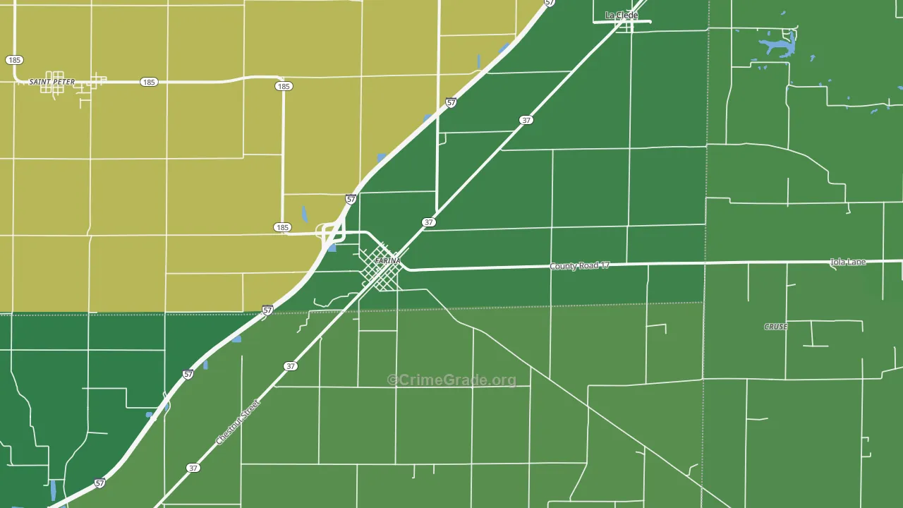 Farina, IL Map of Theft Rates