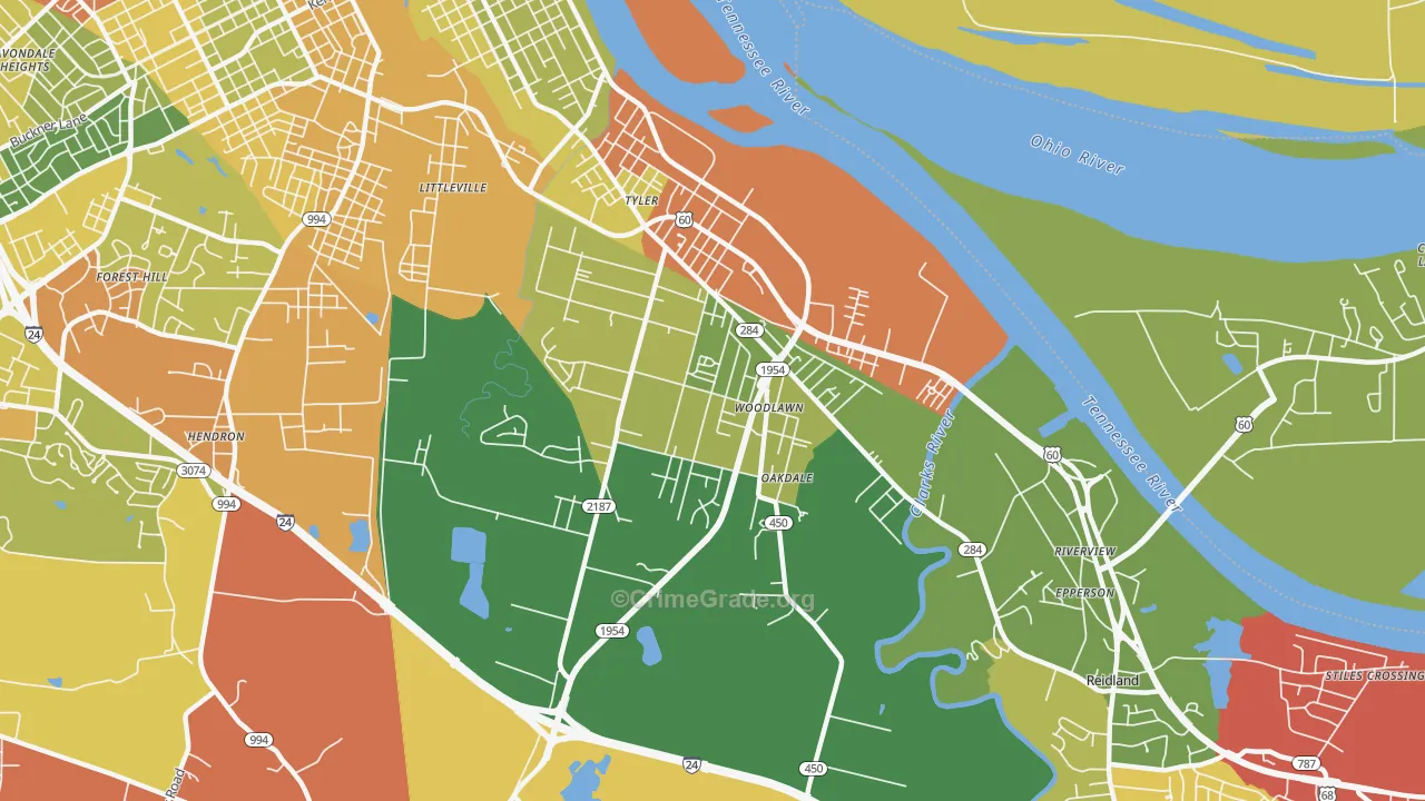 Farley, KY Map of Theft Rates