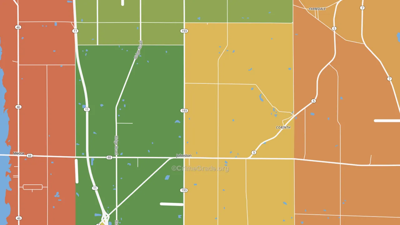 Farmdale, OH Map of Theft Rates