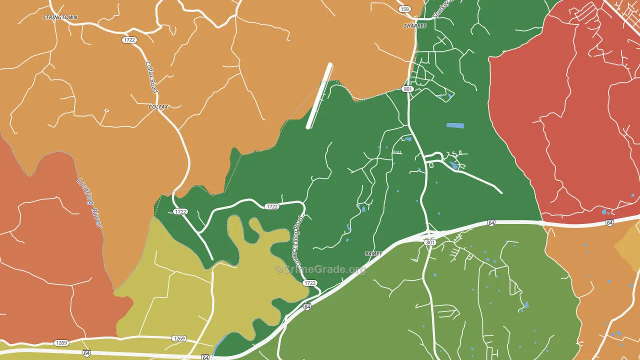 Farmers, KY Map of Theft Rates