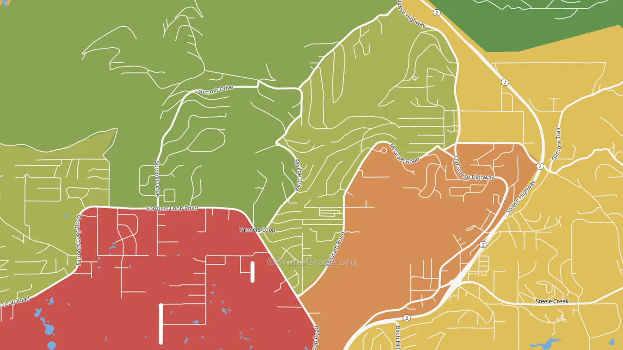 Farmers Loop, AK Map of Theft Rates