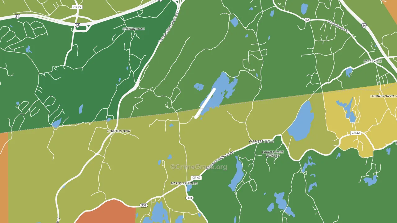 Farmers Mills, NY Map of Theft Rates