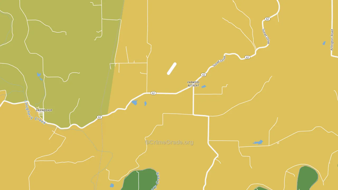 Farmers Retreat, IN Map of Theft Rates