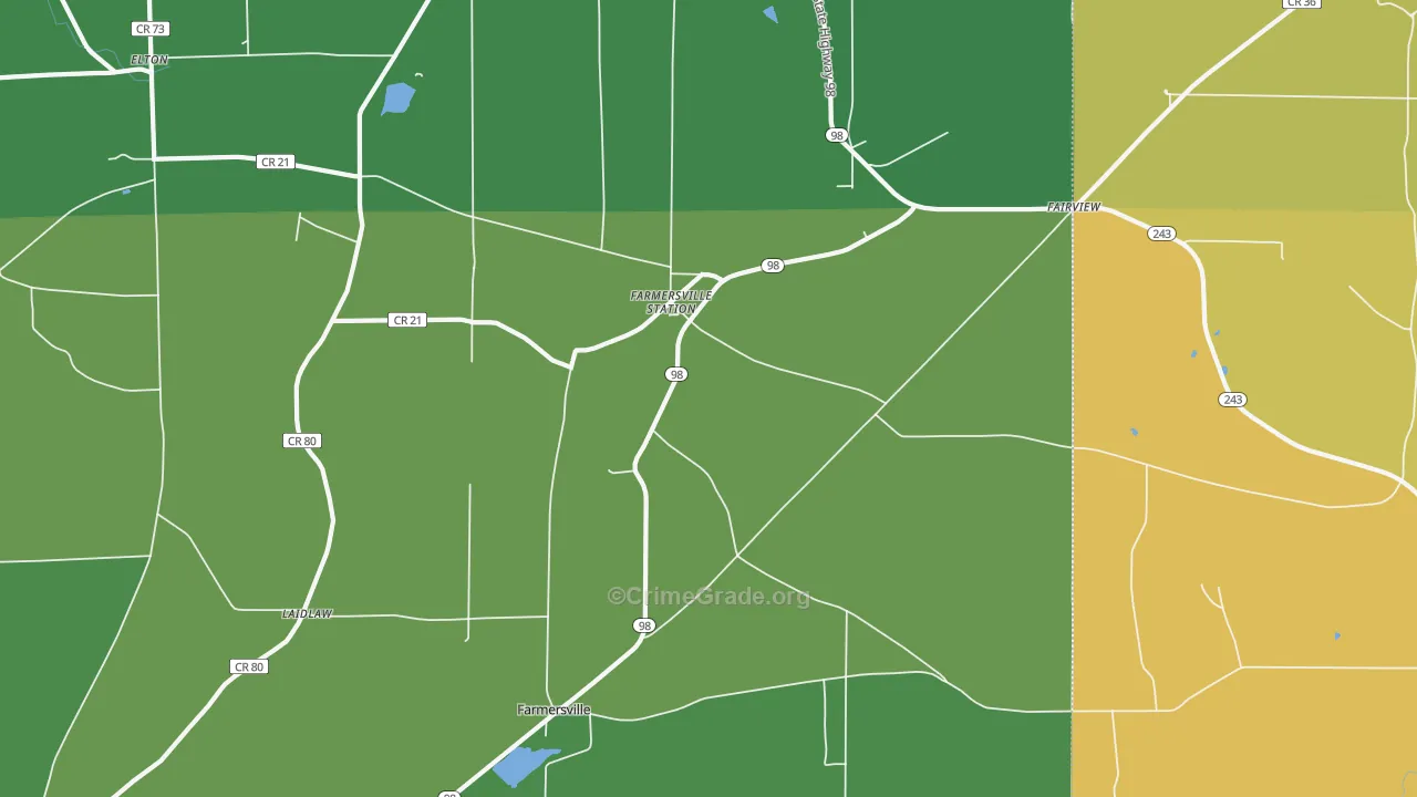 Farmersville Station, NY Map of Theft Rates