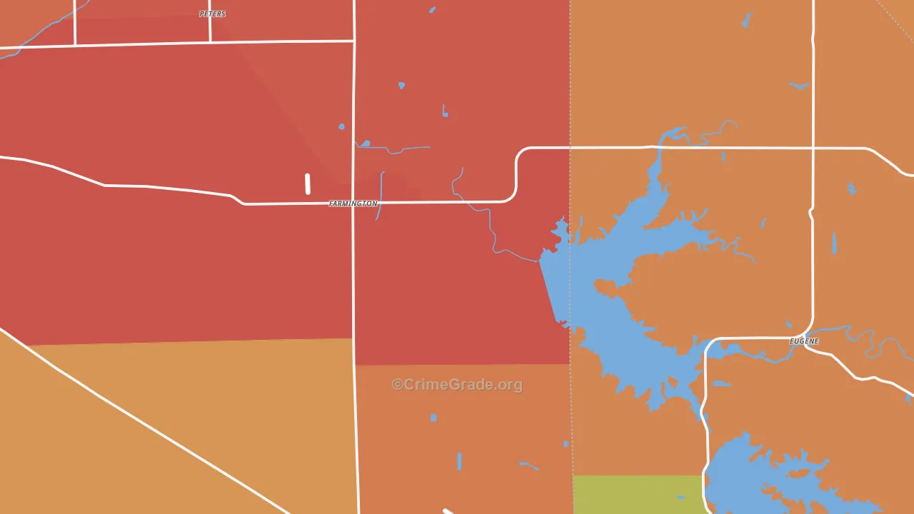 Farmington, CA Map of Theft Rates