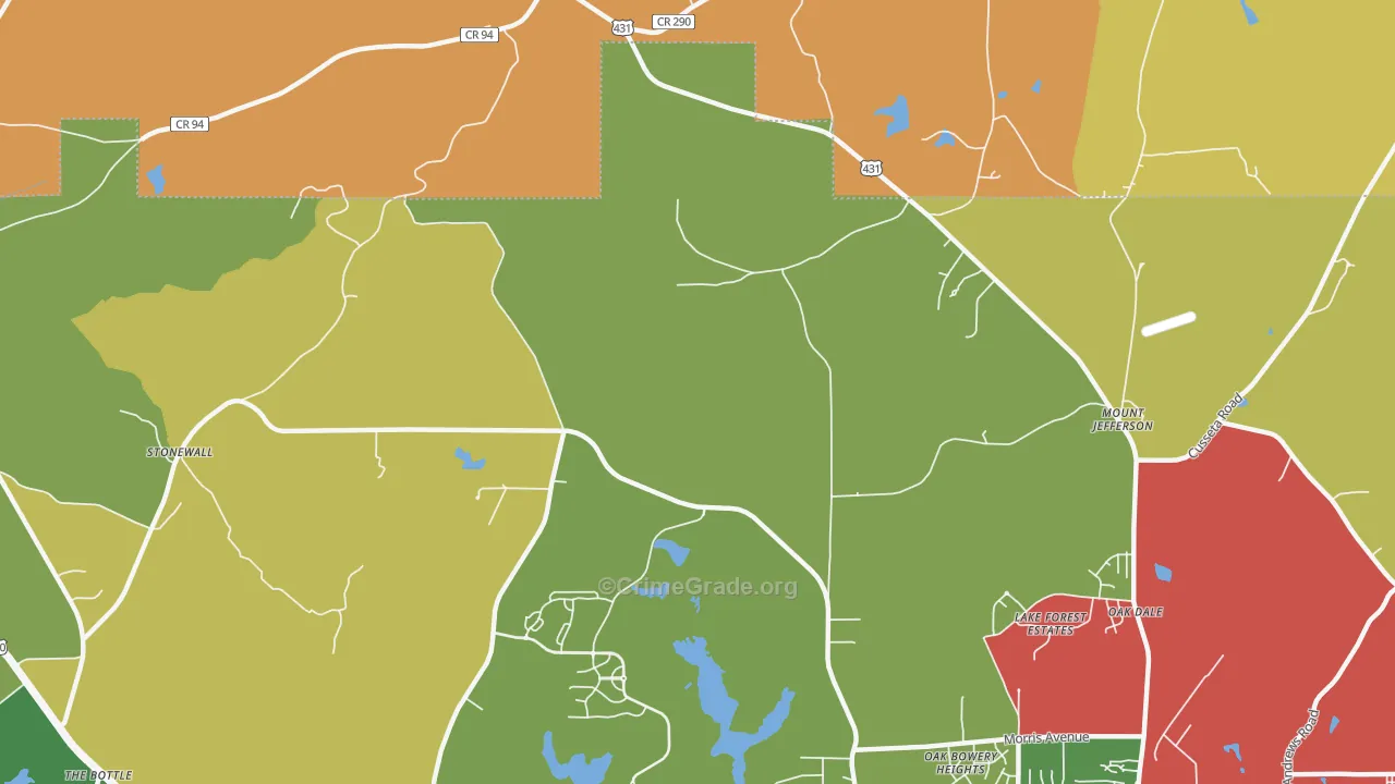 Farmville, AL Map of Theft Rates