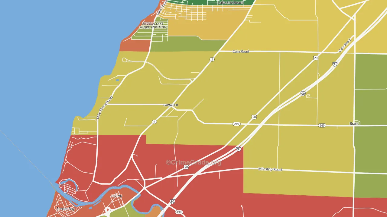Farnham, NY Map of Theft Rates