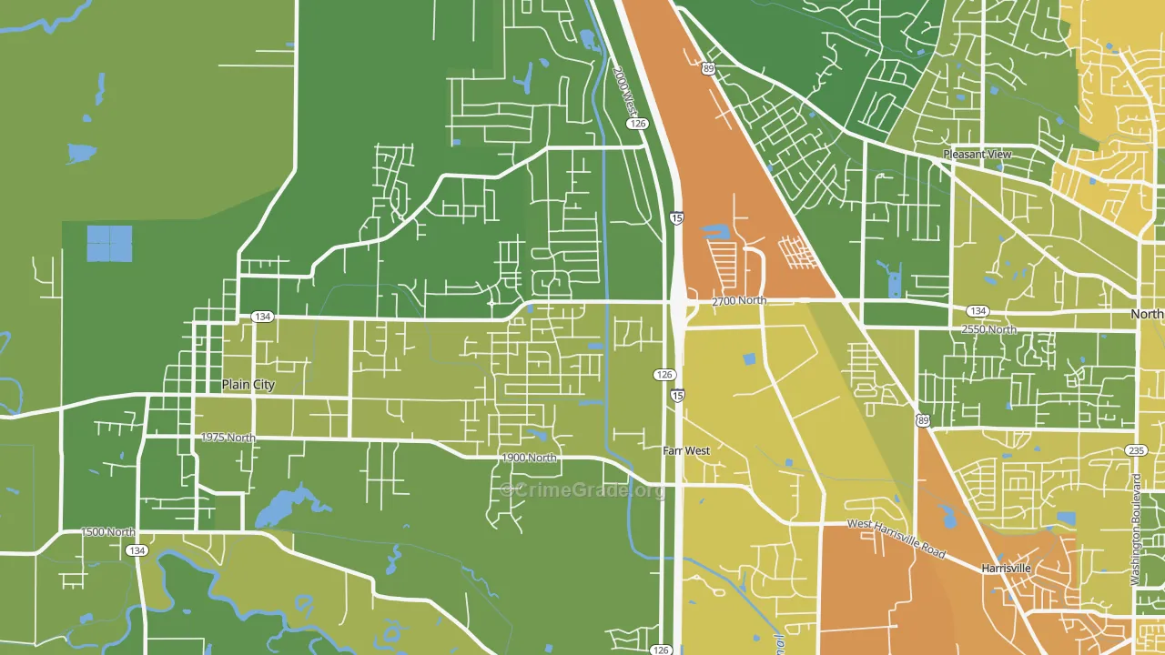 Farr West, UT Map of Theft Rates