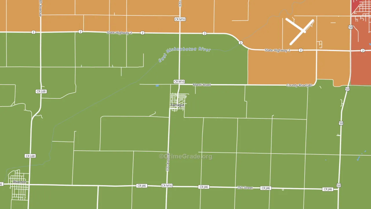 Farragut, IA Map of Theft Rates