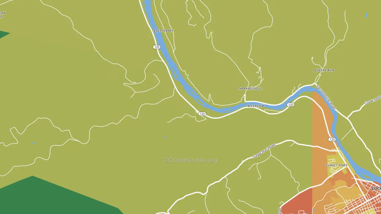 Farrandsville, PA Map of Theft Rates