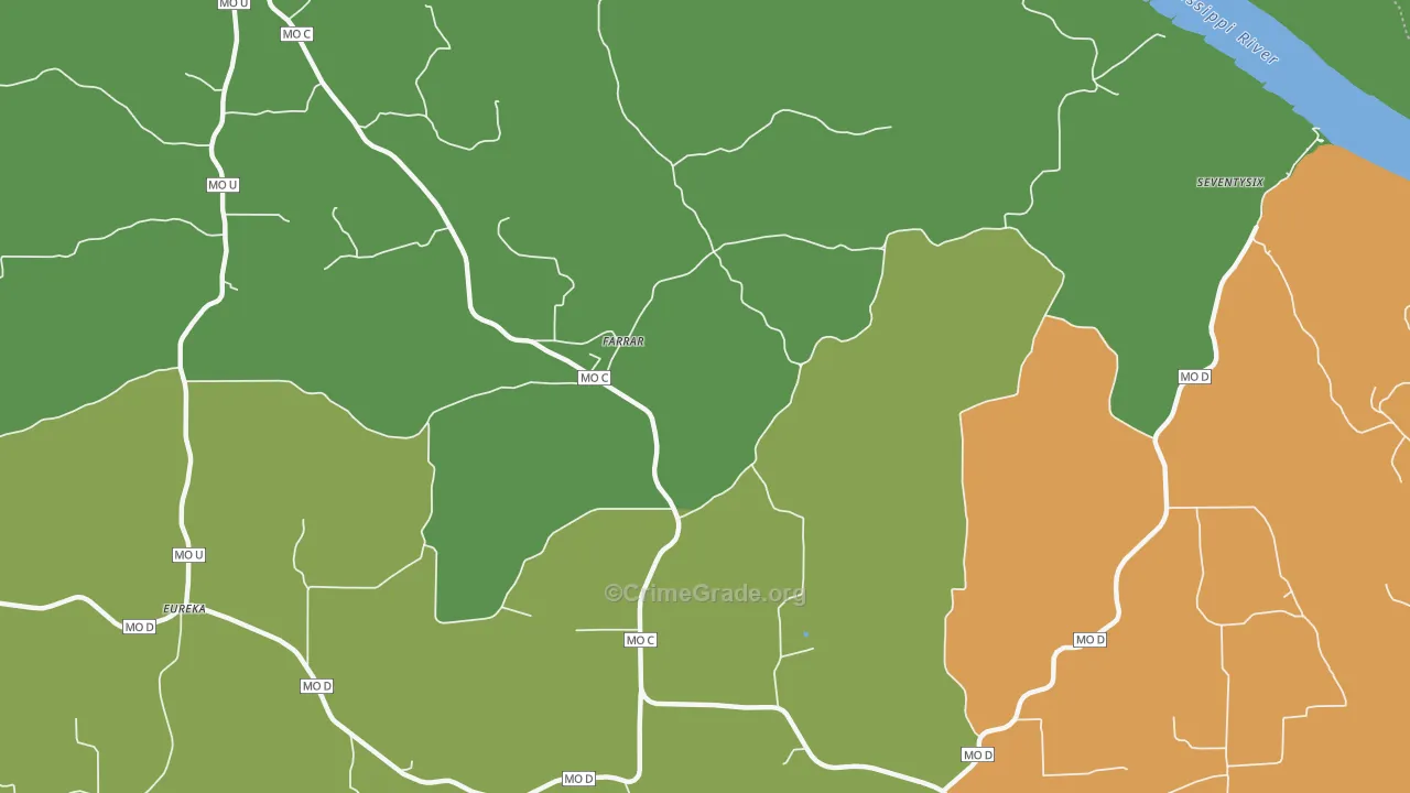 Farrar, MO Map of Theft Rates