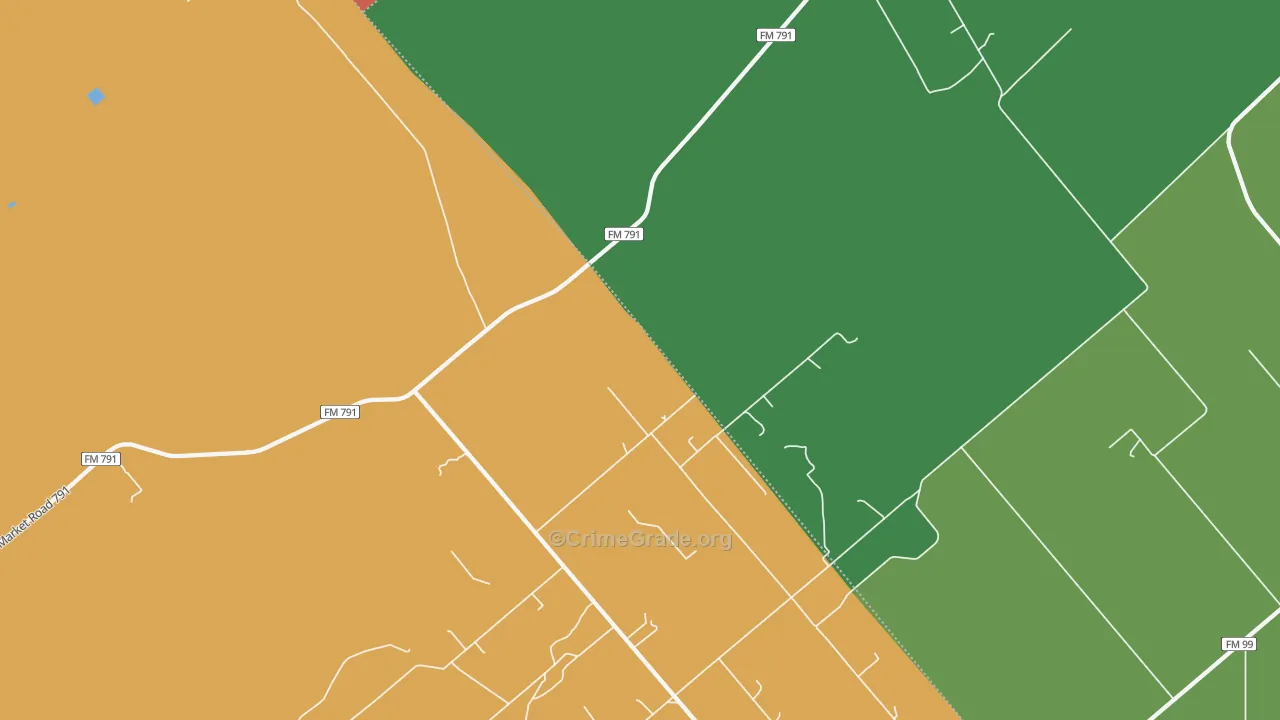 Fashing, TX Map of Theft Rates