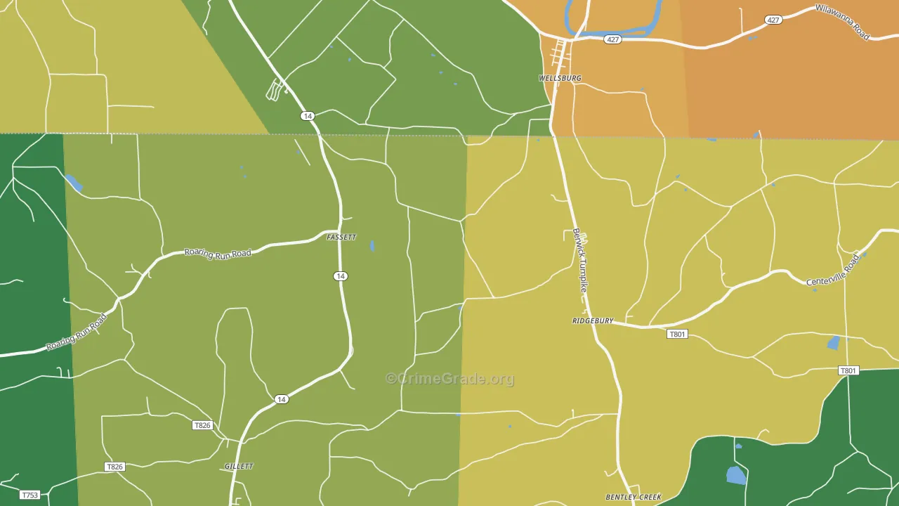 Fassett, PA Map of Theft Rates