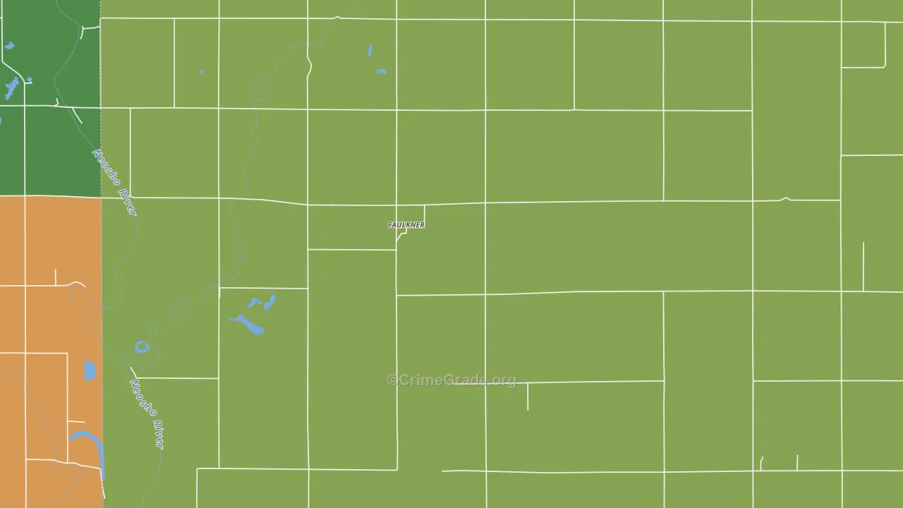 Faulkner, KS Map of Theft Rates
