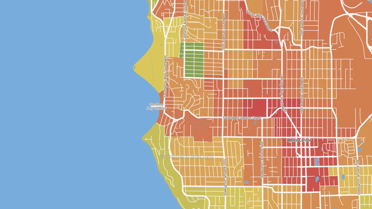 Fauntleroy, Seattle, WA Map of Theft Rates