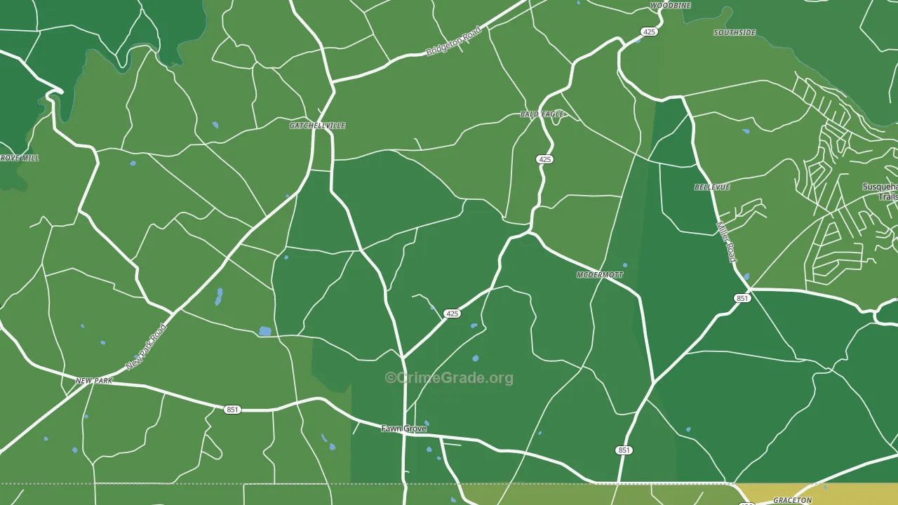 Fawn Grove, PA Map of Theft Rates