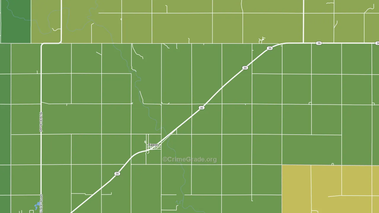 Faxon, OK Map of Theft Rates