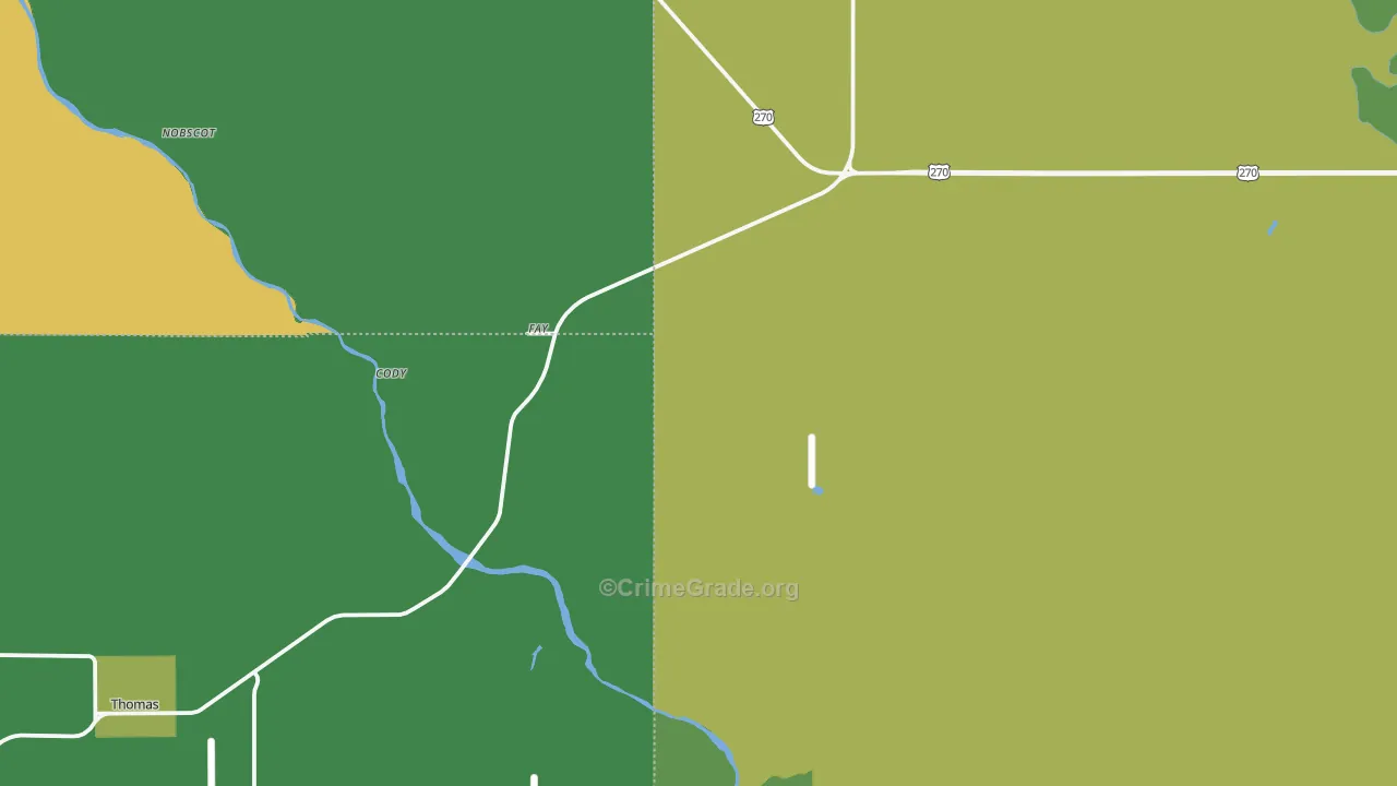 Fay, OK Map of Theft Rates