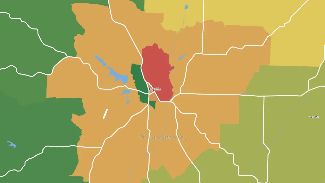Fayette, MO Map of Theft Rates