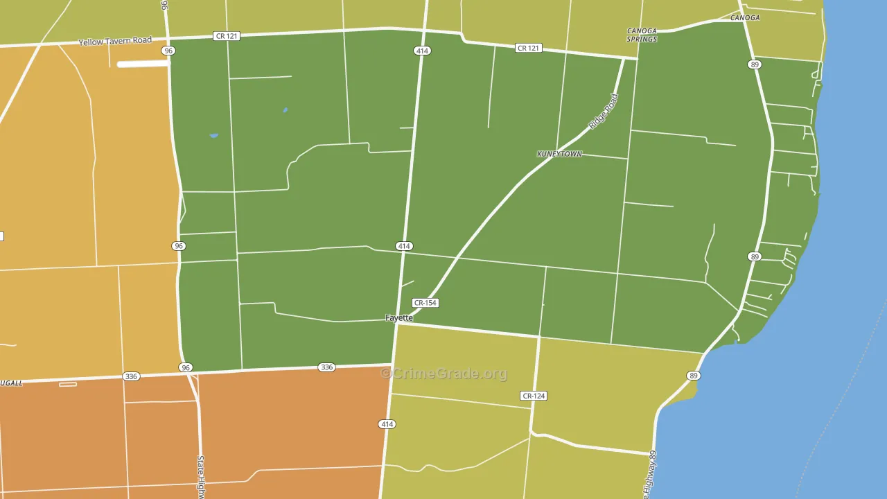 Fayette, NY Map of Theft Rates