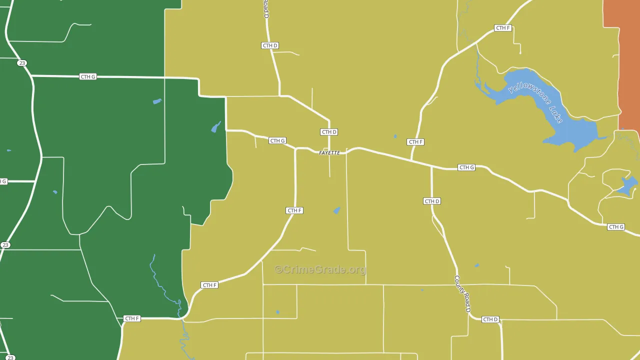 Fayette, WI Map of Theft Rates