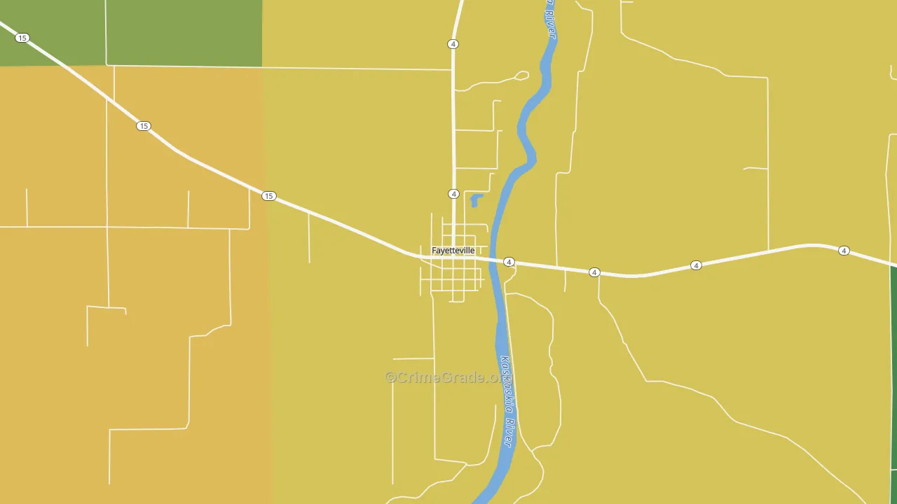 Fayetteville, IL Map of Theft Rates