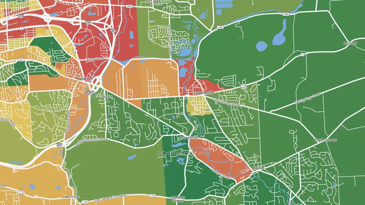 Fayetteville, NY Map of Theft Rates