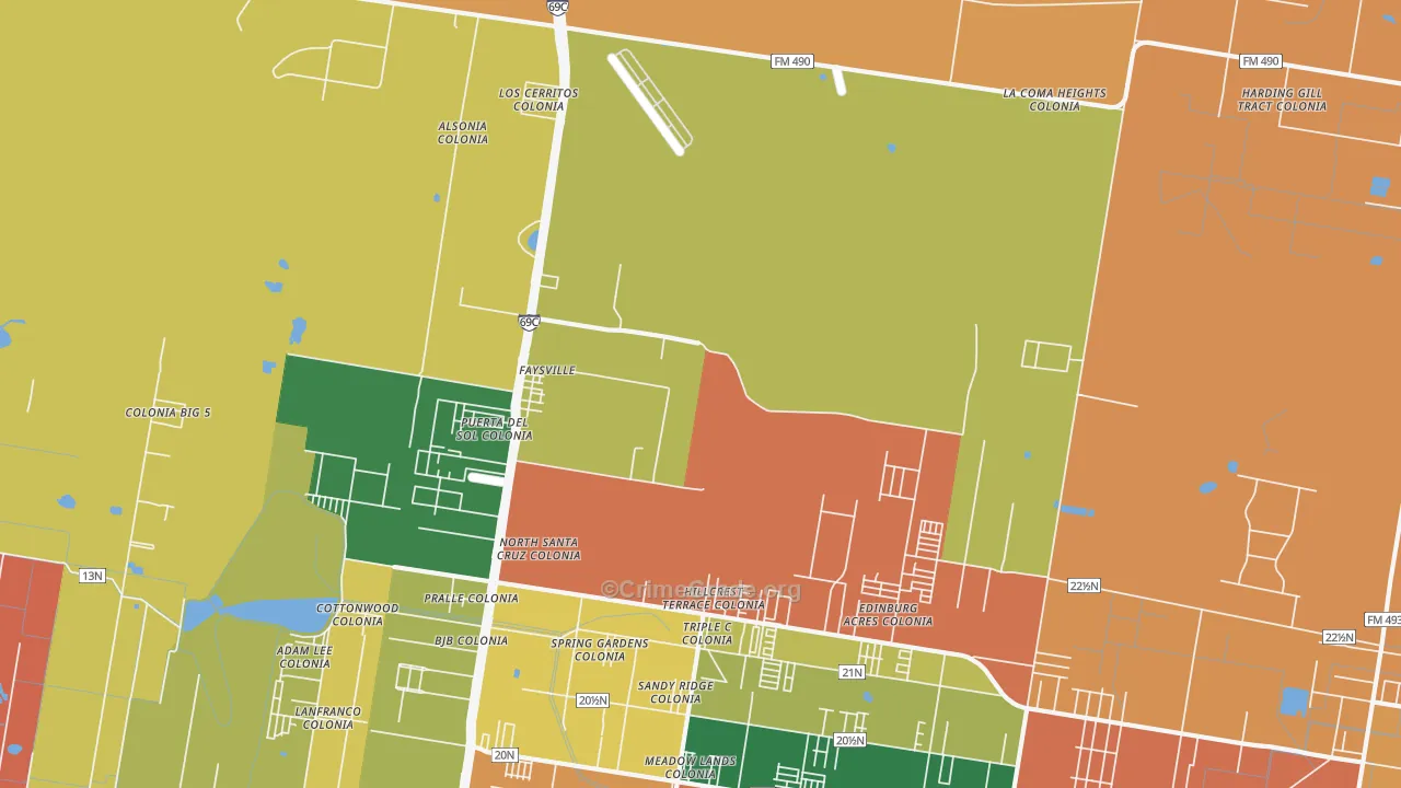 Faysville, TX Map of Theft Rates