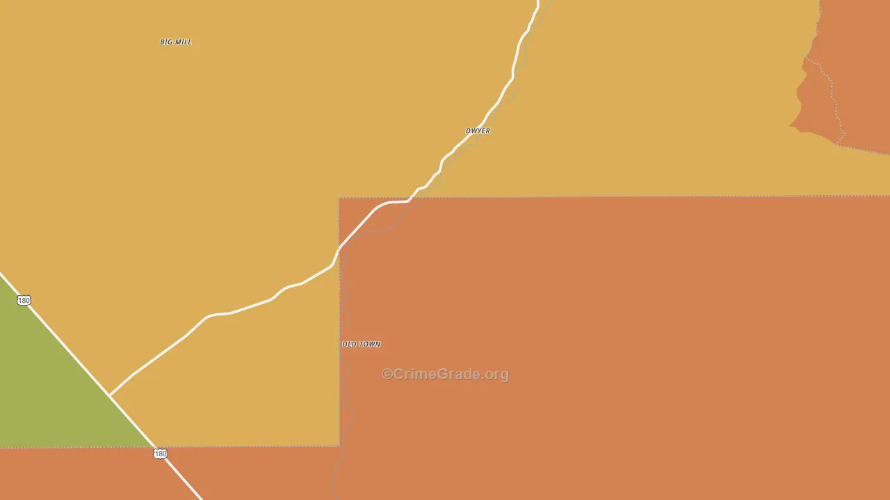 Faywood, NM Map of Theft Rates