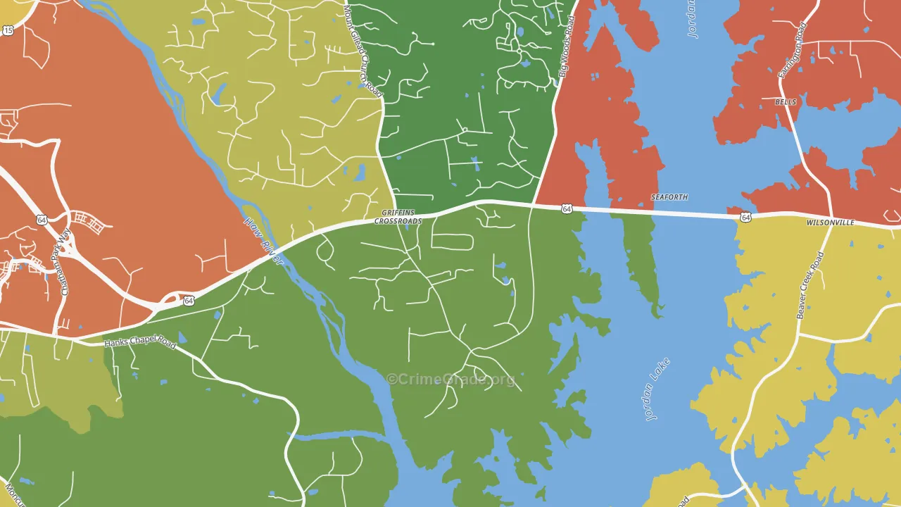 Fearrington, NC Map of Theft Rates