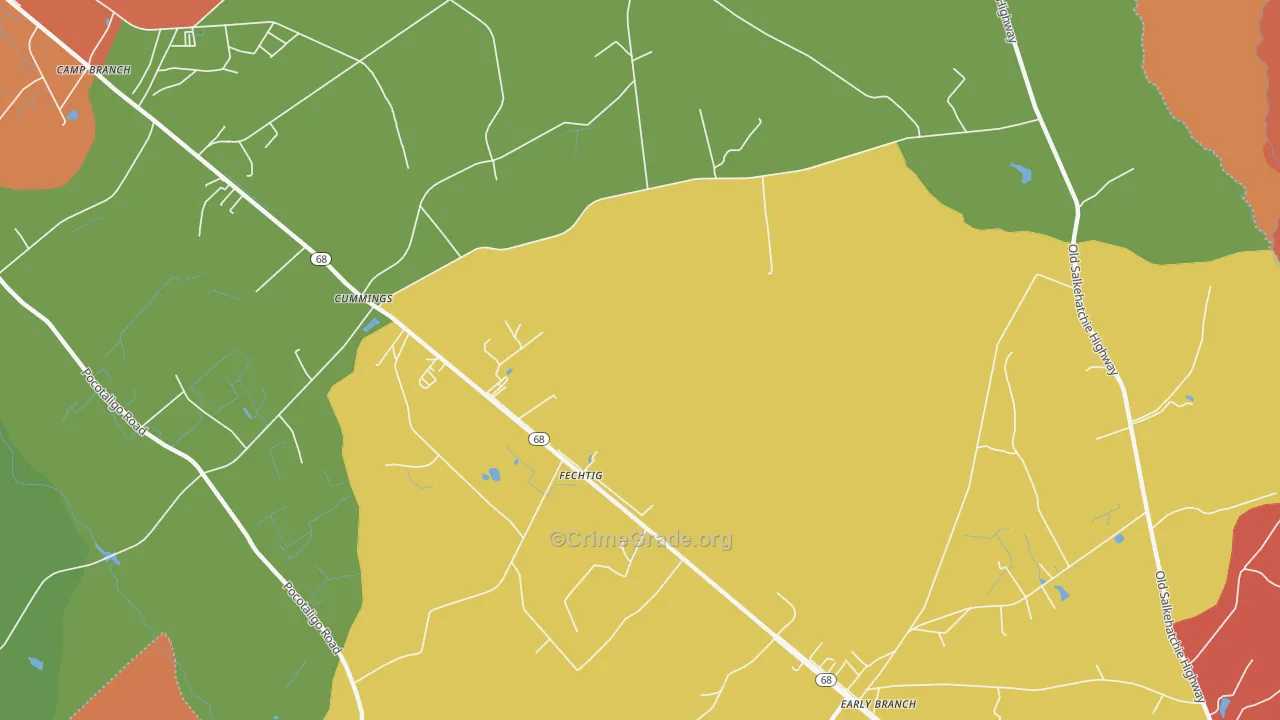 Fechtig, SC Map of Theft Rates