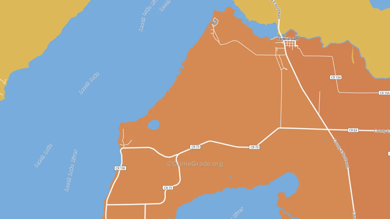Federal Dam, MN Map of Theft Rates