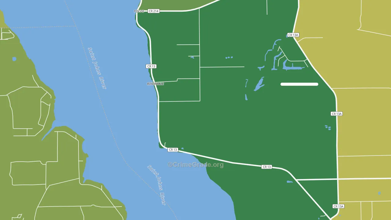Federal Point, FL Map of Theft Rates