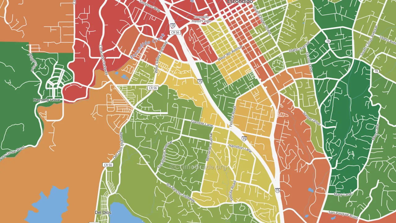 Felicita, Escondido, CA Map of Theft Rates