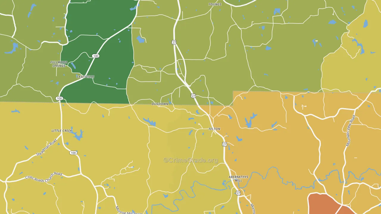 Felton, GA Map of Theft Rates