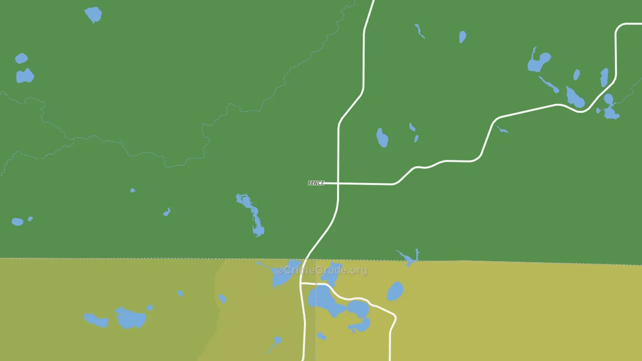 Fence, WI Map of Theft Rates