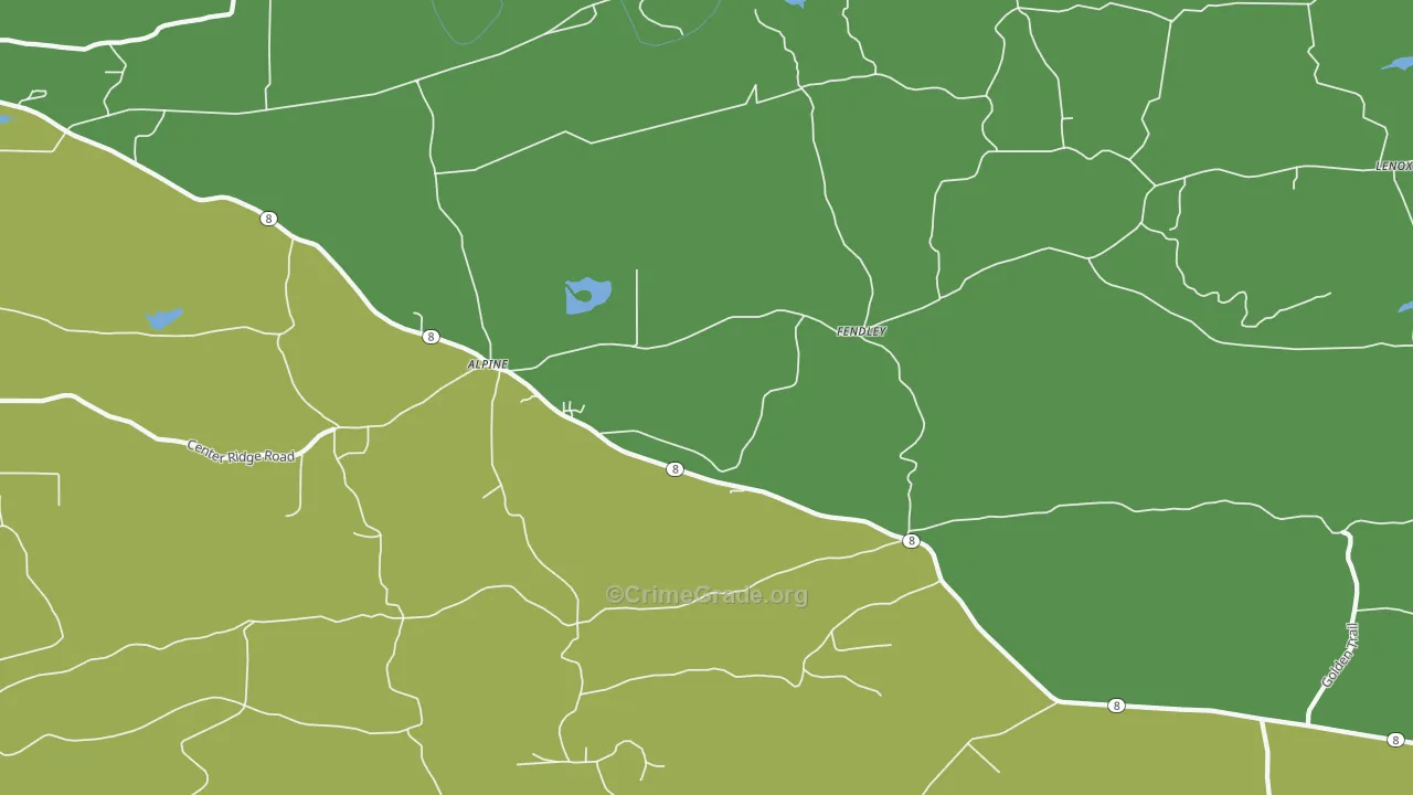 Fendley, AR Map of Theft Rates