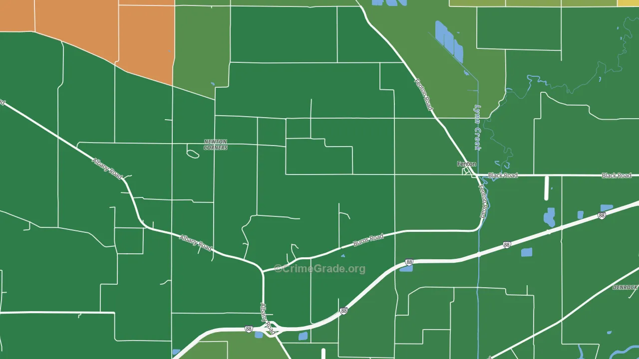 Fenton, IL Map of Theft Rates