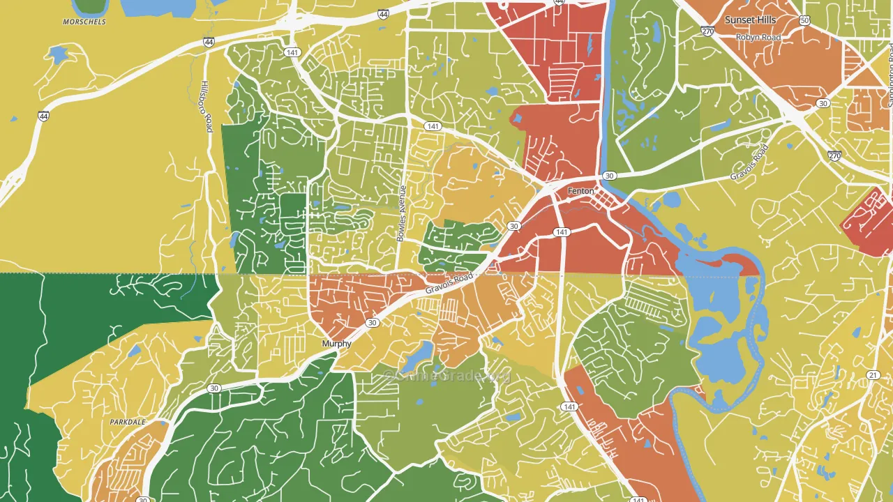 Fenton, MO Map of Theft Rates