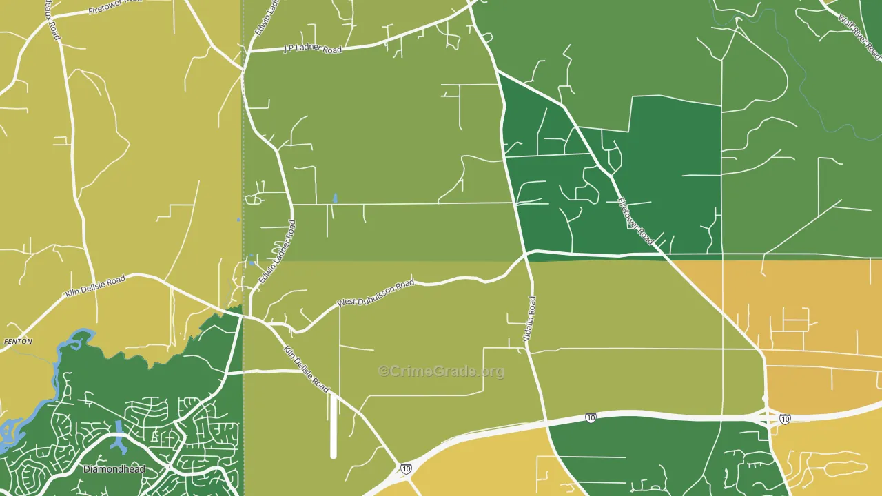 Fenton, MS Map of Theft Rates