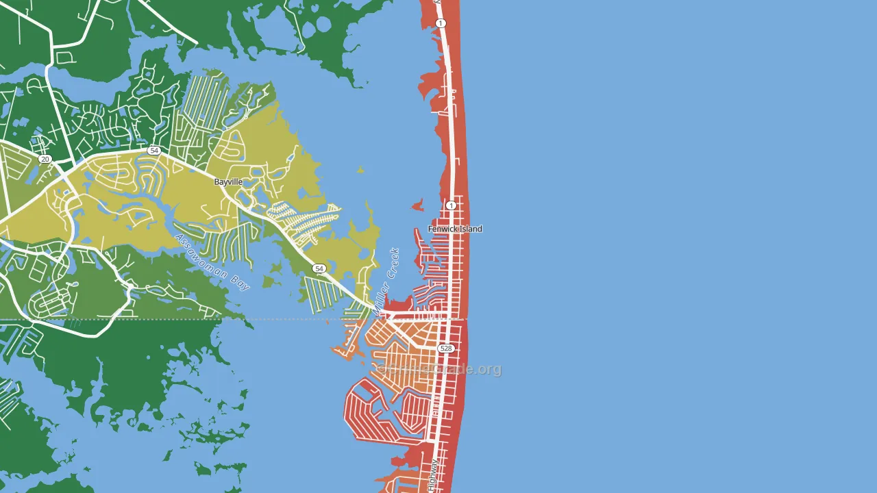 Fenwick Island, DE Map of Theft Rates