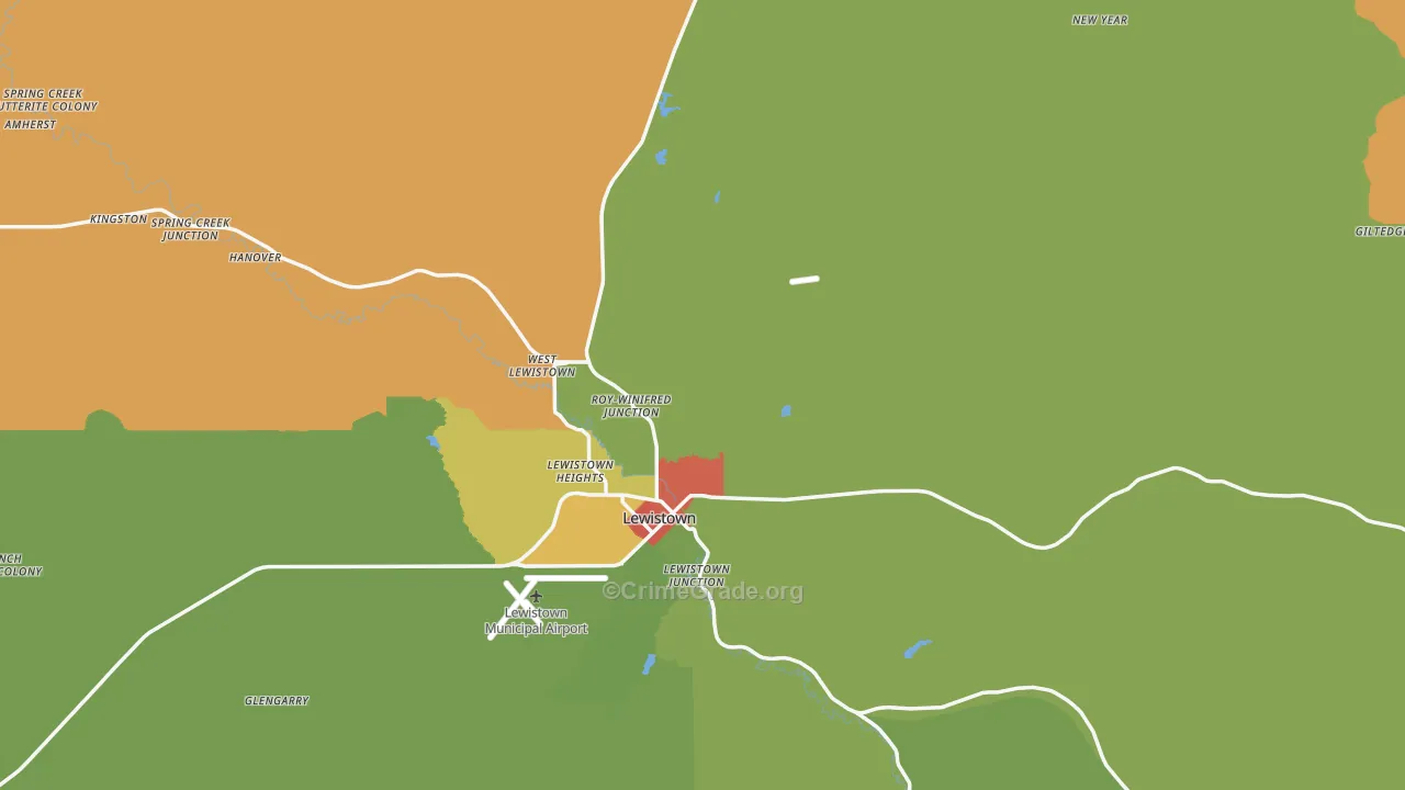 Fergus County, MT Map of Theft Rates
